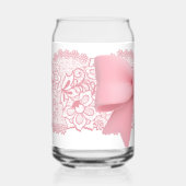 roze strik blikvorm glas (Voorkant)