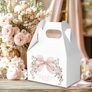 Roze Strik Bloemige Zoete Kleine Meisje Baby Showe Bedankdoosjes