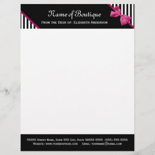 Roze Strik Briefpapier Persoonlijk Briefhoofd