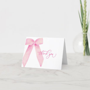Roze Strik Bruidsfeest Bedankkaart