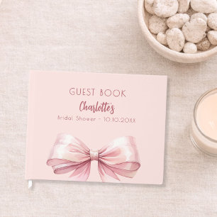 Roze strik Bruiloftsfeest Gastenboek