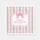 Roze Strik Bruiloftsshack Verloofde Bruidsfeest Fa Servet (Voorkant)