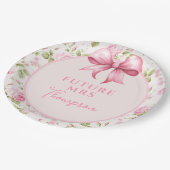 Roze Strik Coquette Bruiloft | Future Mrs Papieren Bordje (Gekanteld)