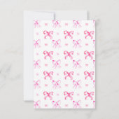 Roze Strik Coquette Bruiloftsfeest Aangepaste QR-c Bedankkaart (Achterkant)