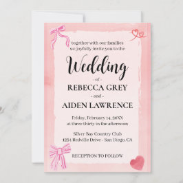 Roze Strik Coquette Elegante Moderne Elegante Trou Kaart