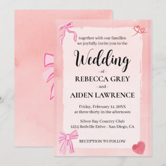 Roze Strik Coquette Elegante Moderne Elegante Trou Kaart