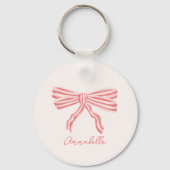 Roze strik coquette esthetisch sleutelhanger (Achterkant)