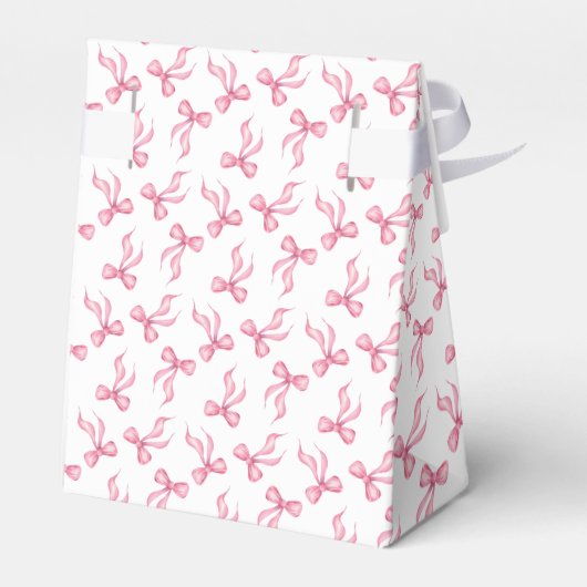 Roze Strik Coquette Persoonlijke Bruidsborrel Bedankdoosjes (Achterkant)