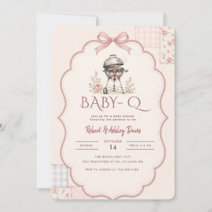 Roze Strik Das Barbecue Baby Q Baby Shower Kaart