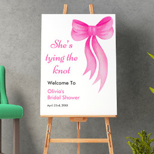 Roze Strik Die Knoop Vast Bruidsfeest Poster