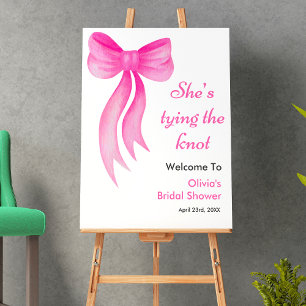Roze Strik Die Knoop Vast Bruidsfeest Poster