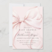 Roze strik Elegant Baby shower Kaart (Voorkant)