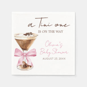 Roze strik Espresso Martini Baby Shower Servet