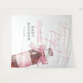 Roze Strik Fles Babyshower Fotobackdrop Wandkleed (Voorkant (horizontaal))