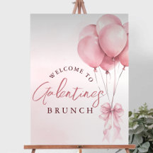 Roze Strik Galentines Dag Brunch Welkom