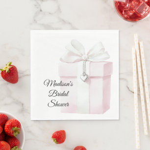 Roze Strik Geschenk Hart Charme Bruiloft Servet