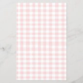 Roze Strik Gingham Baby Shower Bingo Flyer (Achterkant)