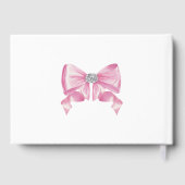 Roze Strik Glam Coquette Bruiloft Feest Gastenboek (Achterkant)