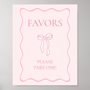 Roze strik Het sluiten van de knoop bruids douche Poster