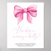 Roze strik - hoe groot is mama's buik spel poster (Voorkant)