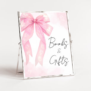 Roze Strik Kleine Boe Shower Boeken en Cadeaus Bor Poster