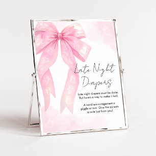Roze Strik Kleine Boe Shower Late Night Luiers Bor Poster