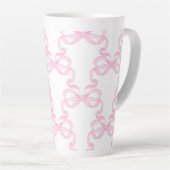 Roze strik koffiemok latte mok (Rechterhoek)