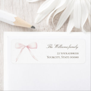 Roze strik label