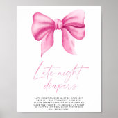 Roze strik - Late nacht luiers spel Poster (Voorkant)