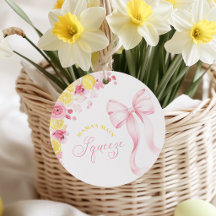 Roze Strik Lemon Baby Shower Favor Tags