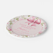 Roze Strik Lieverd Bruidsfeest Papieren Bordje (Gekanteld)