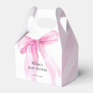 Roze Strik Lint Baby Shower Bedankdoosjes