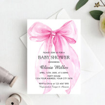 Roze Strik Lint Baby Shower