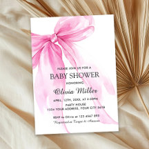 Roze Strik Lint Baby Shower