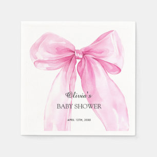 Roze Strik Lint Baby Shower Servet