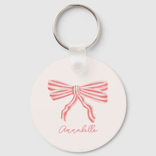 Roze strik lint coquette esthetiek sleutelhanger