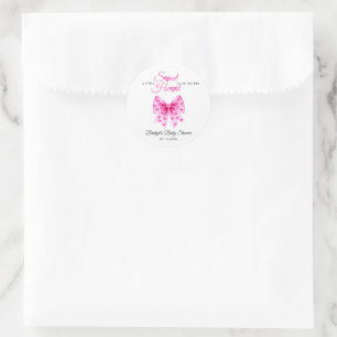 Roze strik lint lieve schat meisje Valentijnsdag b Ronde Sticker