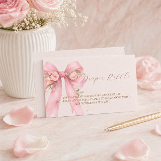 Roze Strik Luierraffle Bijlagekaart Informatiekaartje