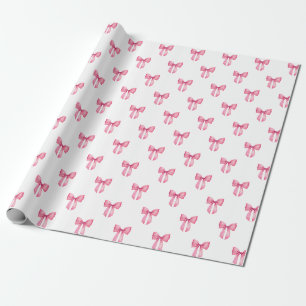 Roze Strik Meisje Baby Shower Cadeaupapier