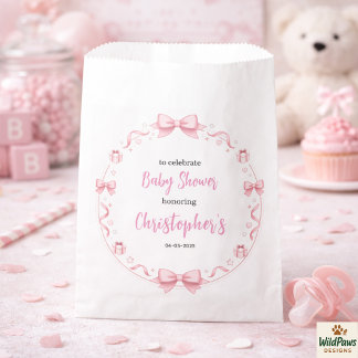 Roze Strik Meisje Baby Shower – Leuke & Mooie Fees Bedankzakje