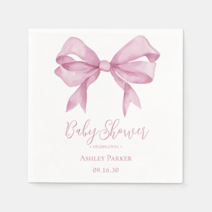 Roze Strik Meisje Baby Shower Servet