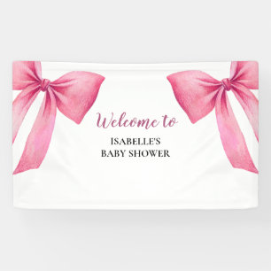 Roze Strik Meisje Baby Shower Spandoek