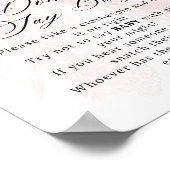 Roze Strik Meisje Moderne Baby Shower Spel Poster (Hoek)