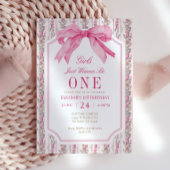 Roze Strik Meisjes Willen Maar Één 1e Verjaardag Kaart