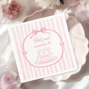 Roze Strik Meisjes Willen maar Eén Zijn Servet