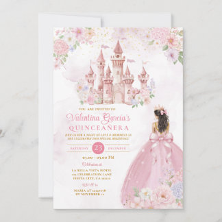 Roze strik met bloemen Prinses Koninklijk Kasteel Kaart