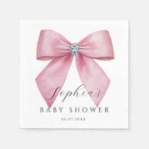 Roze Strik Mooie Baby Shower Servet