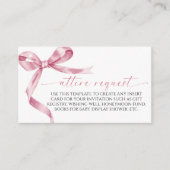 Roze Strik Outfit Verzoek Bijgevoegde Kaart (Voorkant)