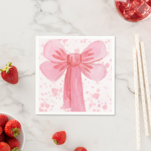 Roze Strik Papieren Servet