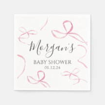 Roze strik Papieren servetten, strik thema decorat